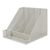 Desktop File Organizer Iron Mesh White Multi Layer Vertical File Folder Organizer for Study Office