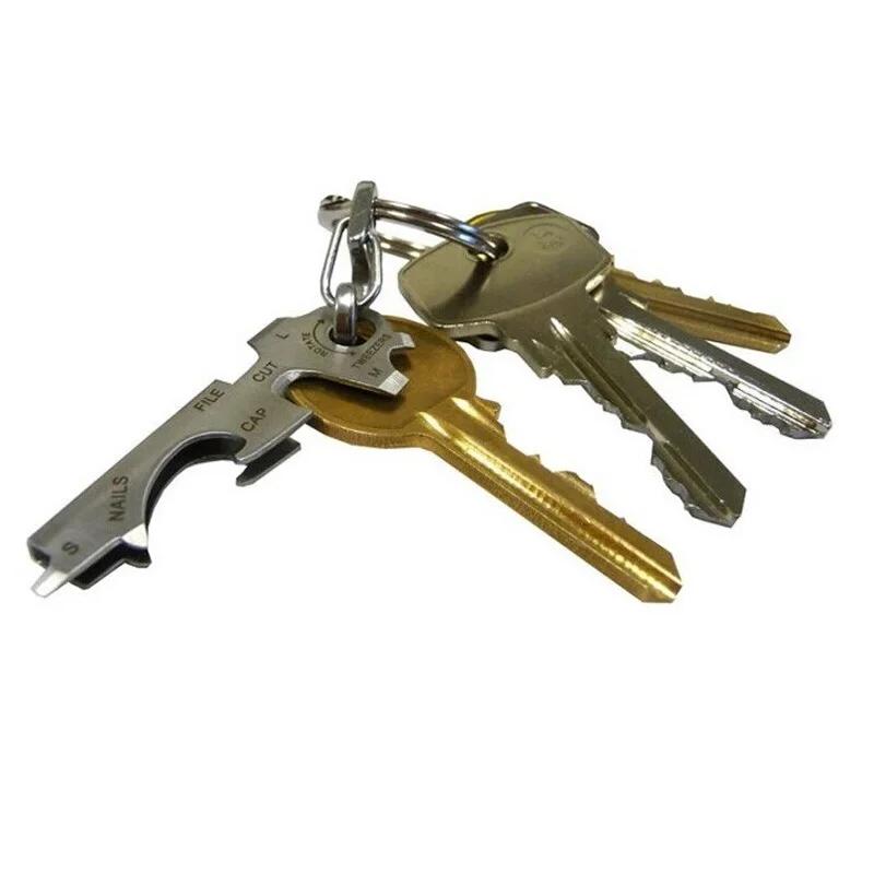 8 In 1 Key Ring Keychain Multifunction Carabiner Gear Clip Pocket Quickdraw Multipurpose Gadget Multitool Multi Keytool New