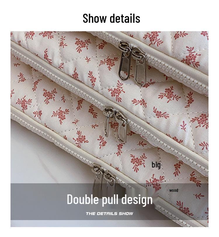 Compact Floral 11-inch Tablet & Laptop Bag with Quilted Lining and Large Capacity