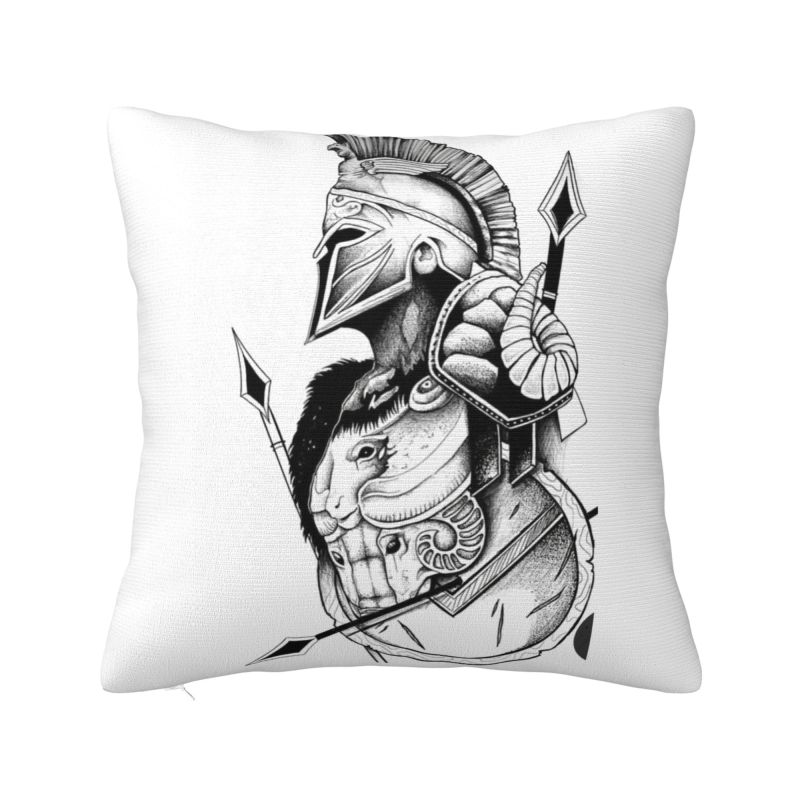 Luxury Sparta Spirit Spartan Skull Sofa Cushion Cover Velvet Throw Pillow Case for Living Room