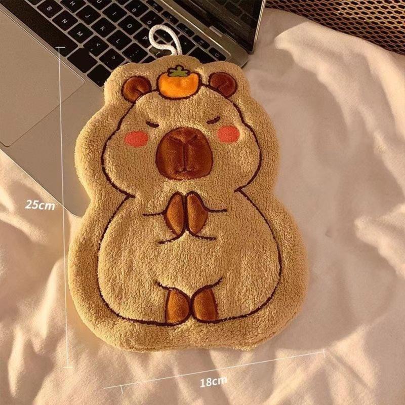 Quick Drying Soft Polyester Hand Towel with Capybara Water Absorption Small Towel for Hands and Face