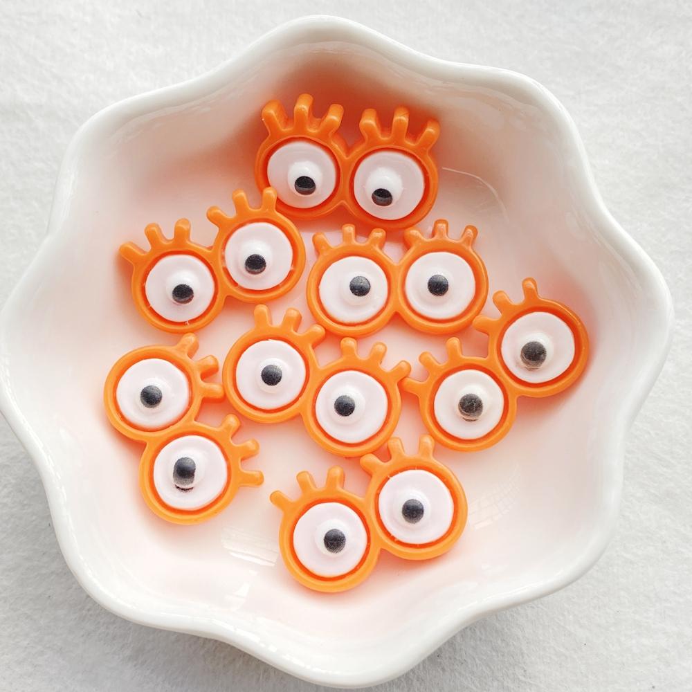 20pcs Colorful Kawaii Cartoon Animal Eyes Series Flat back Resin Scrapbooks Figurines DIY Decor Crafts