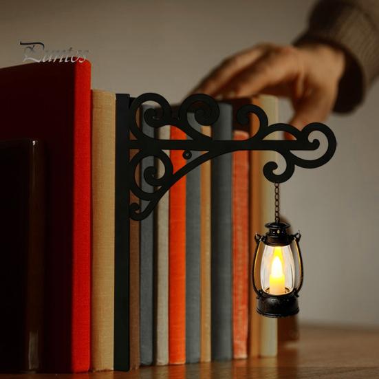 Bücherregal-Dekoration für Schlafzimmer Bibliothek Laterne Mini-Lampe, Vintage Hängeleuchte mit warmem Schein, Platzsparender Buchstützen-Lampe Dekoratives Heim-Arbeitszimmer