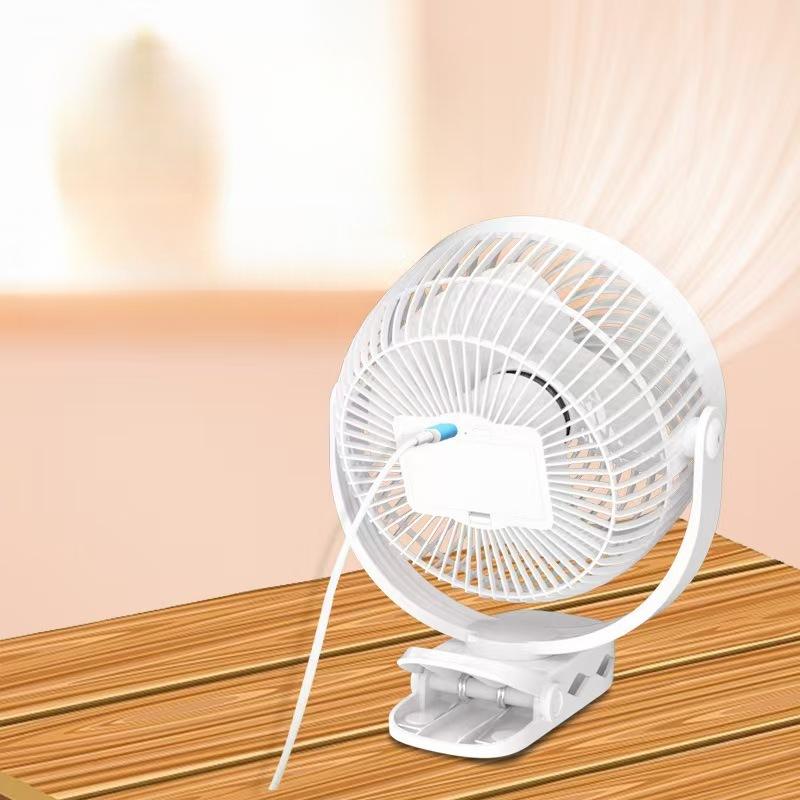 8-Zoll wiederaufladbarer/steckbarer USB-Schreibtischventilator tragbarer Clip-Ventilator 3 Geschwindigkeiten geräuscharmer Luftzirkulationsventilator geeignet für Zuhause Büro.
