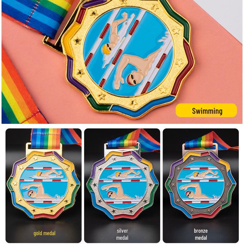 Médaille de Rencontre Sportive et de Marathon pour Enfants: Trophée Métallique Personnalisable pour Étudiants