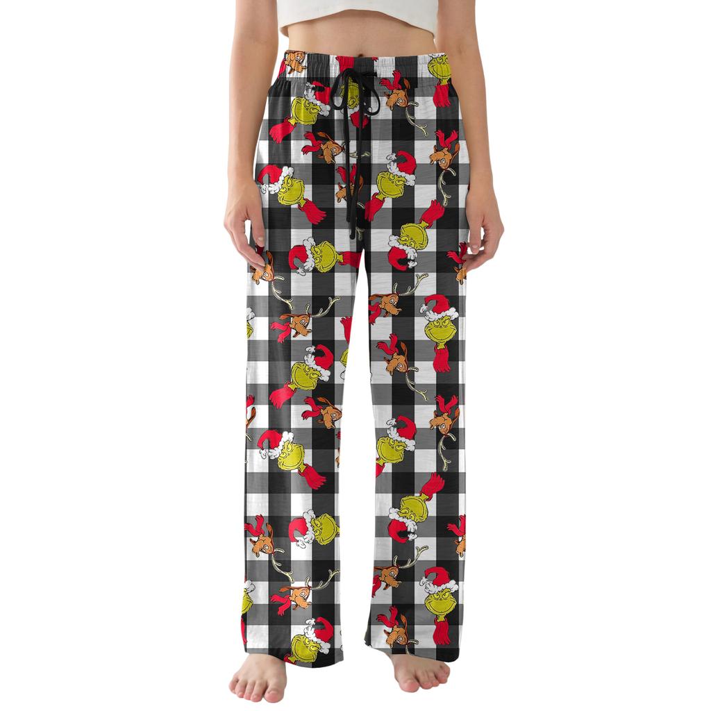 Damen Pyjamahose Leicht Lässig Bequem Palazzo-Hose Nachtwäsche Loungewear Unterteile Mit Taschen