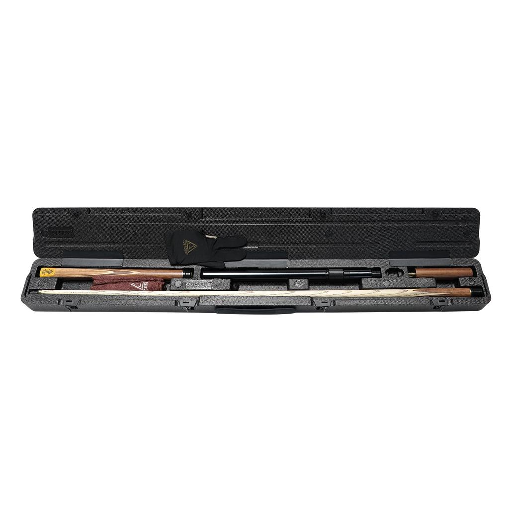 CUESOUL 57-inch Handcrafted 3/4 Joint Snooker Cue with Extension and Lightweight Molded Cue Case (CSSC-D306)