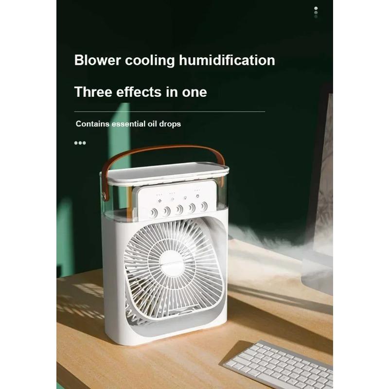 Humidificador Portátil 3 En 1 Ventilador Acondicionador de Aire Hogar Enfriador Pequeño Hidroenfriamiento Ajuste de Aire Ventiladores de 3 Velocidades para Hogar Oficina
