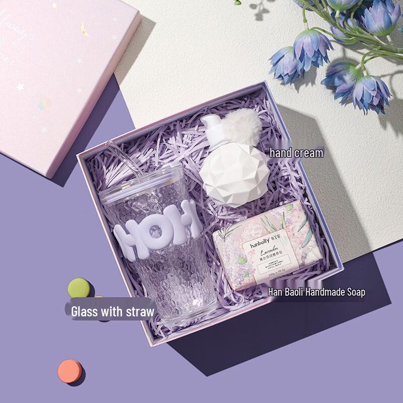 Aiqi A1 Gift Set with Straw Cup, Hand Cream & Handmade Soap