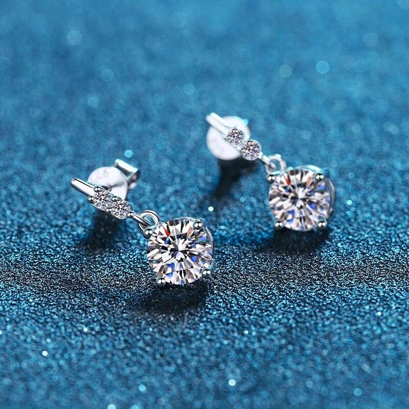 Orecchini Donna Argento 925 A Perno Con Zirconi | Pendenti Eleganti, Ipoallergenici | In Scatola Regalo | Regalo Per Lei, Fidanzata, Mamma