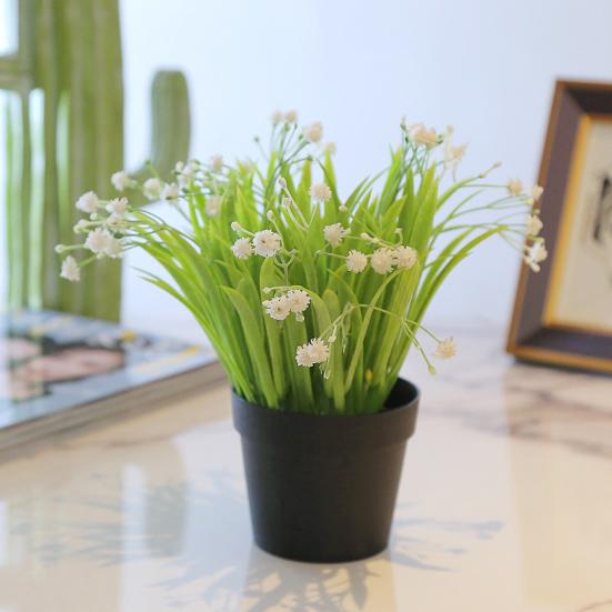 

Искусственный цветок гипсофилы в горшке Бонсай Этап Офис Сад Свадьба