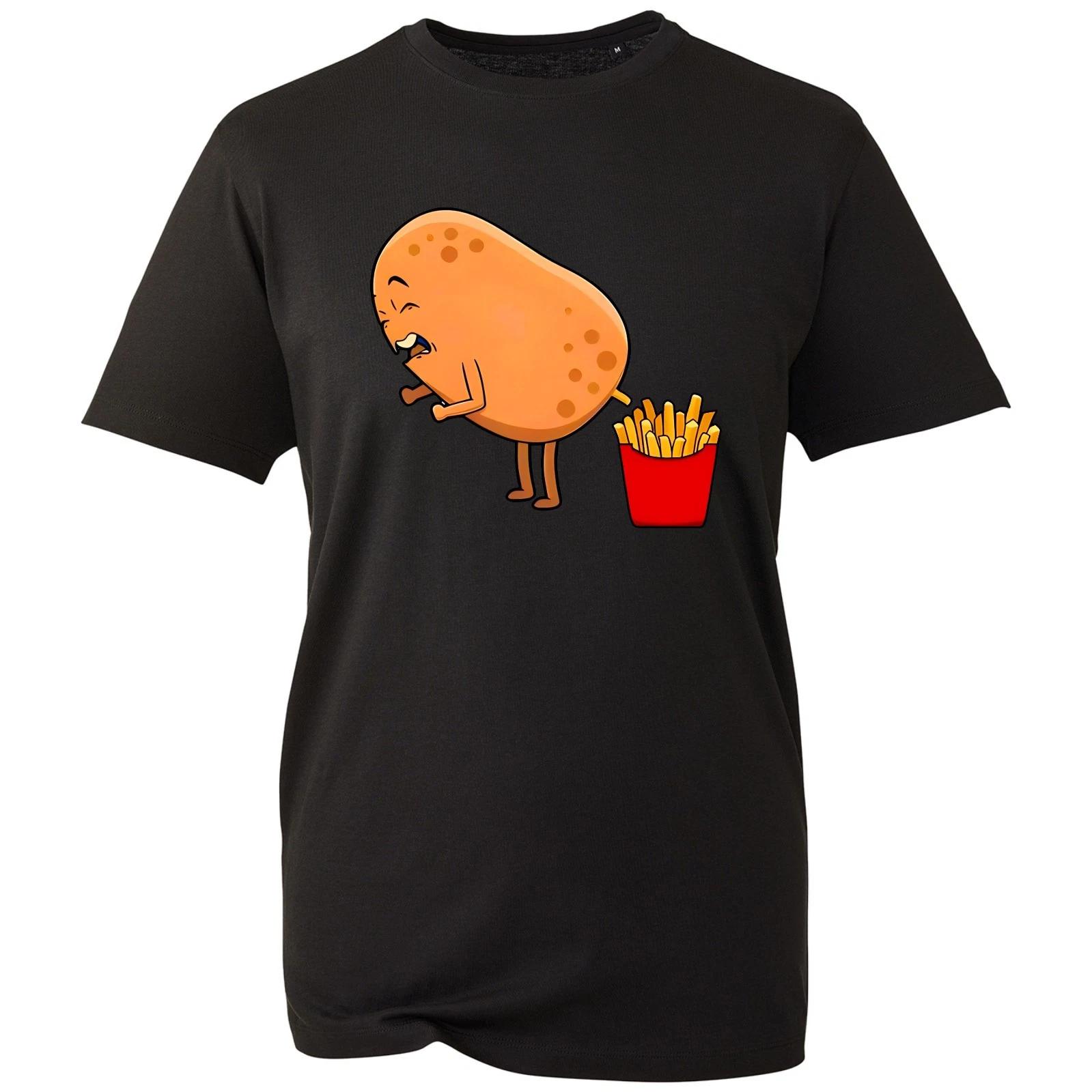 Funny Potato T-Shirt Food Lovers French Fries Parody Top Men s Unisex Gift Tee 4XL