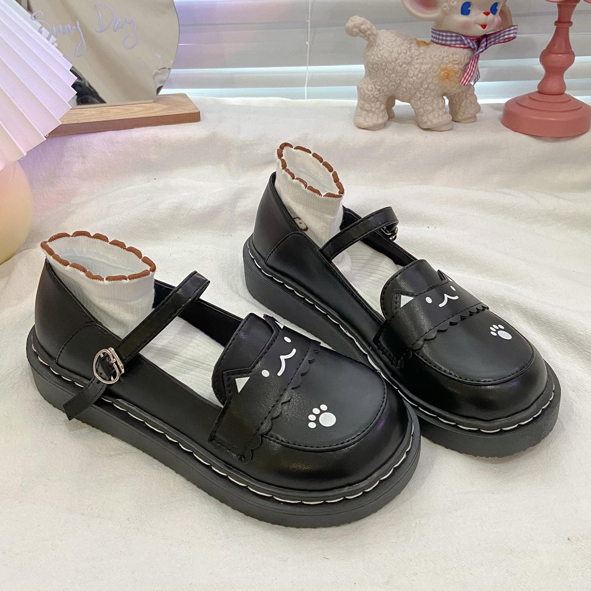 

Small leather shoes women s British style platform 2025 spring and autumn new loafers one-pedal Japanese college style buckle single shoes 40 чорний