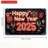 2d Flat 30*20cm, Happy New Year 2025 Wooden Sign, Boho Style Wooden Wall Hanging Decor, Multipurpose Decoration, for Home, Kitchen, Garden, Bedroom.