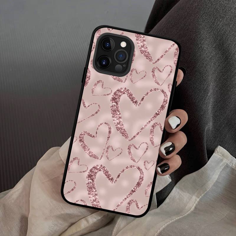 Bellissima Custodia per Telefono Rosa Oro Silicone Morbido per iphone 14 13 12 11 Pro Mini XS MAX 8 7 6 Plus X XS XR Copertura