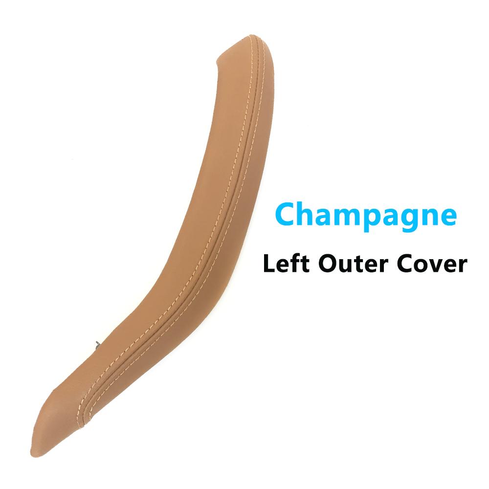 Car Interior Passenger Doors Pull Handle Outer Leather Cover Replacement For BMW X5 X6  F15 F16