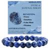 Regali Festivi Bracciale con Perle di Apatite Blu Pietra Naturale Gioielli alla Moda Rilassanti Per Uomo e Donna Accessorio Semplice Versatile per l'Uso Quotidiano