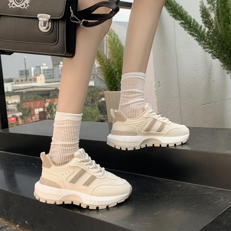 Fashion Sneakers Shoes Women 2024 Autumn New Vintage Versatile Casual Lightweight Thick Sole Dad's Shoes Platform Shoes