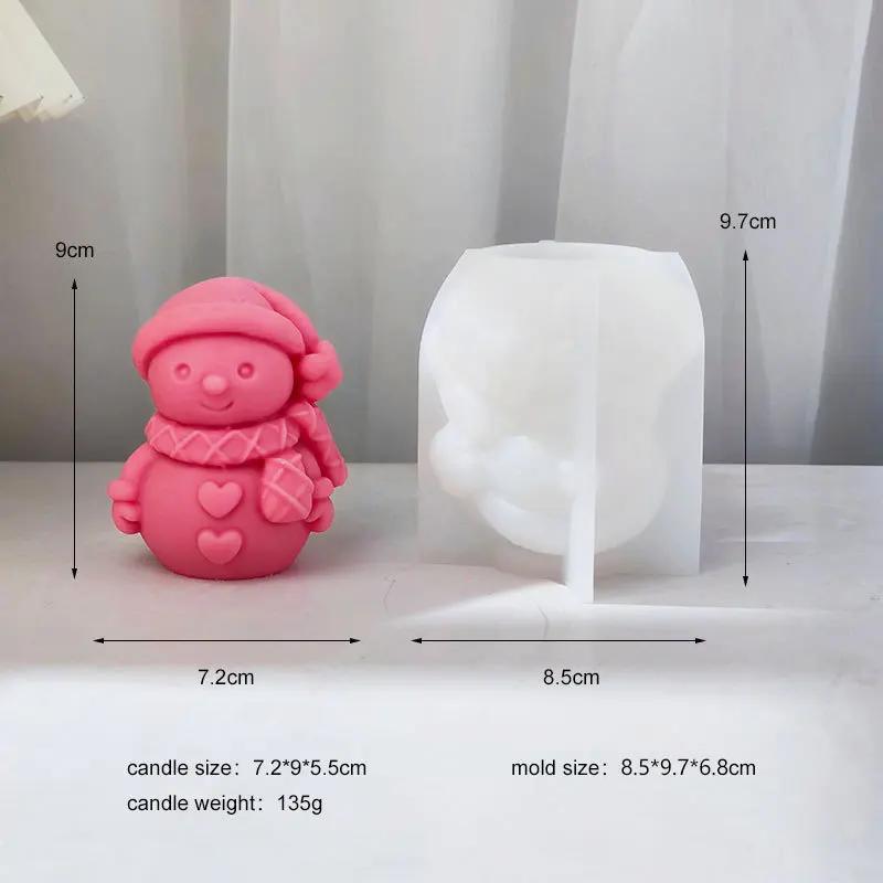 

1 Pcs Christmas Season Snowman Candle Silicone Mold Aromatherapy Plaster Ornaments Ice Tray Snowman Ice Sculpture Cake Mold 1