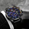 2PCS/Set DEYROS Luxury Men's Watch Fashion Men's Leather Strap Calendar Watch Casual Men's Quartz Watch Father's Day Gift