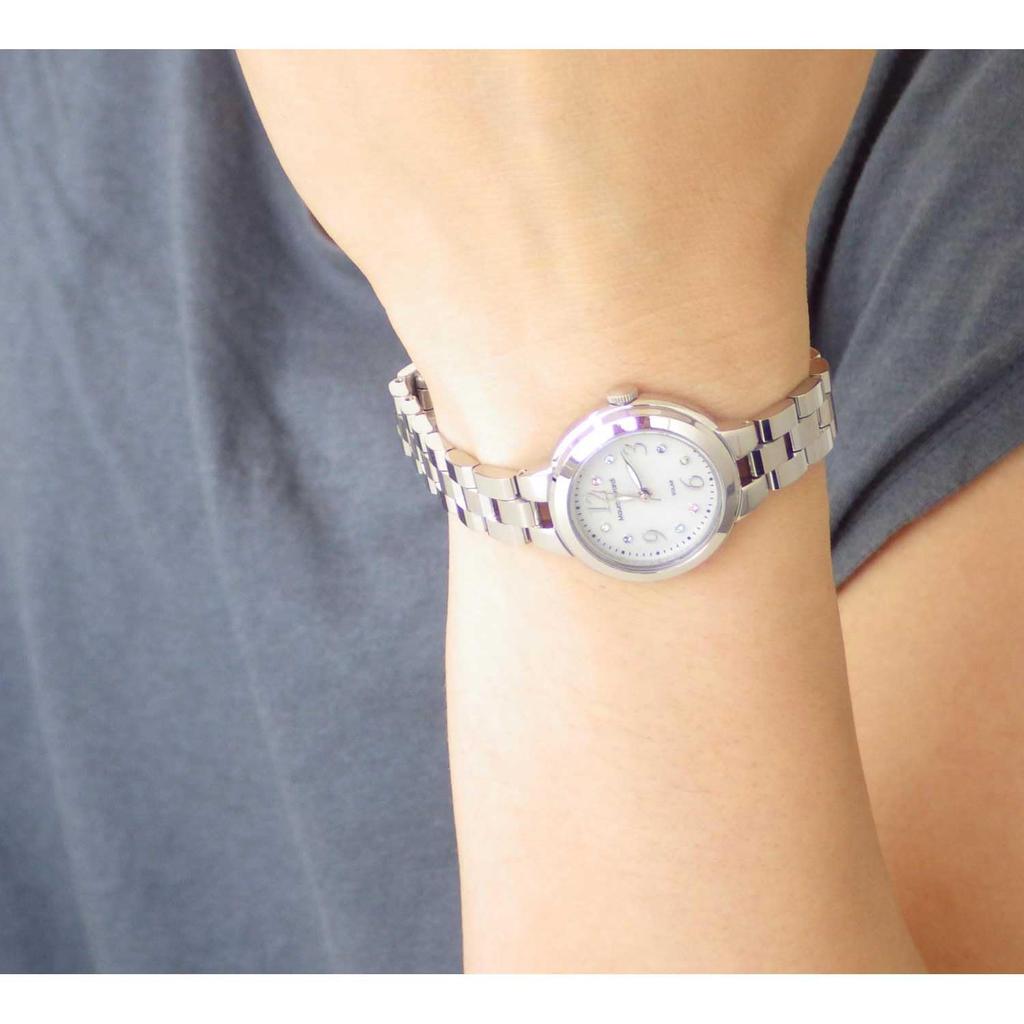 Mauro Geraldi Solar Stainless MJ056 Women's Watch, Steel, (White Dial)