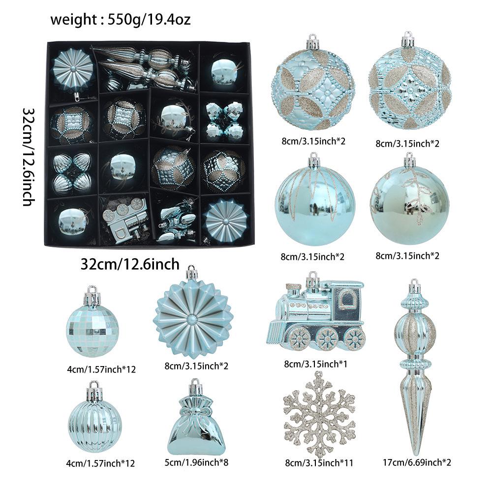 

Irregular 8cm Plastic Sprinkle Powder Christmas Hanging Ornament Ball