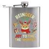 Festive Patterned Drinking Cup Beer Barrel Flask, 8oz Stainless Steel Oil Drum Shaped Flask with Small Gift for Christmas Prints Outdoor Camping Party