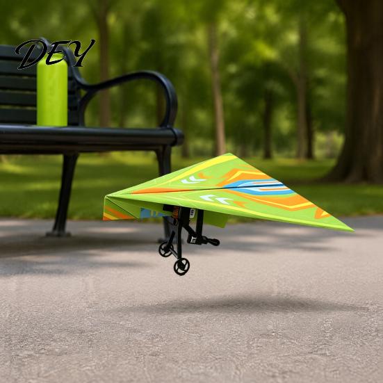 DIY Paper Aircraft Set Remote Control Airplane Kit, with Gyro Stabilizer, Dual Propellers, Electric Easy To Fly Toy RC Plane Set, Educational