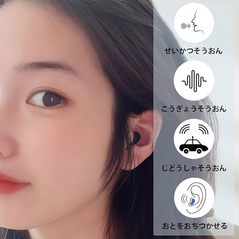 KINVILON Ear Plugs Silent Earplugs Rain Ear Plugs Soundproof Earplugs 36dB Reduction Earplugs for Sleeping Diaphonic Earplugs Noise Canceling For