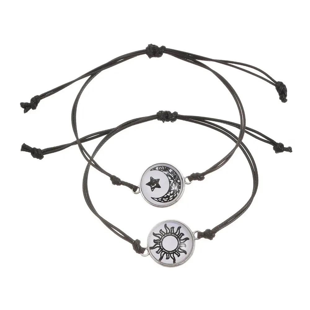 Couples Bracelet for Women Lover Luminous Sun Moon Rope Charm Friendship Girlfriend Party 2 PCS/Set Jewelry Gift