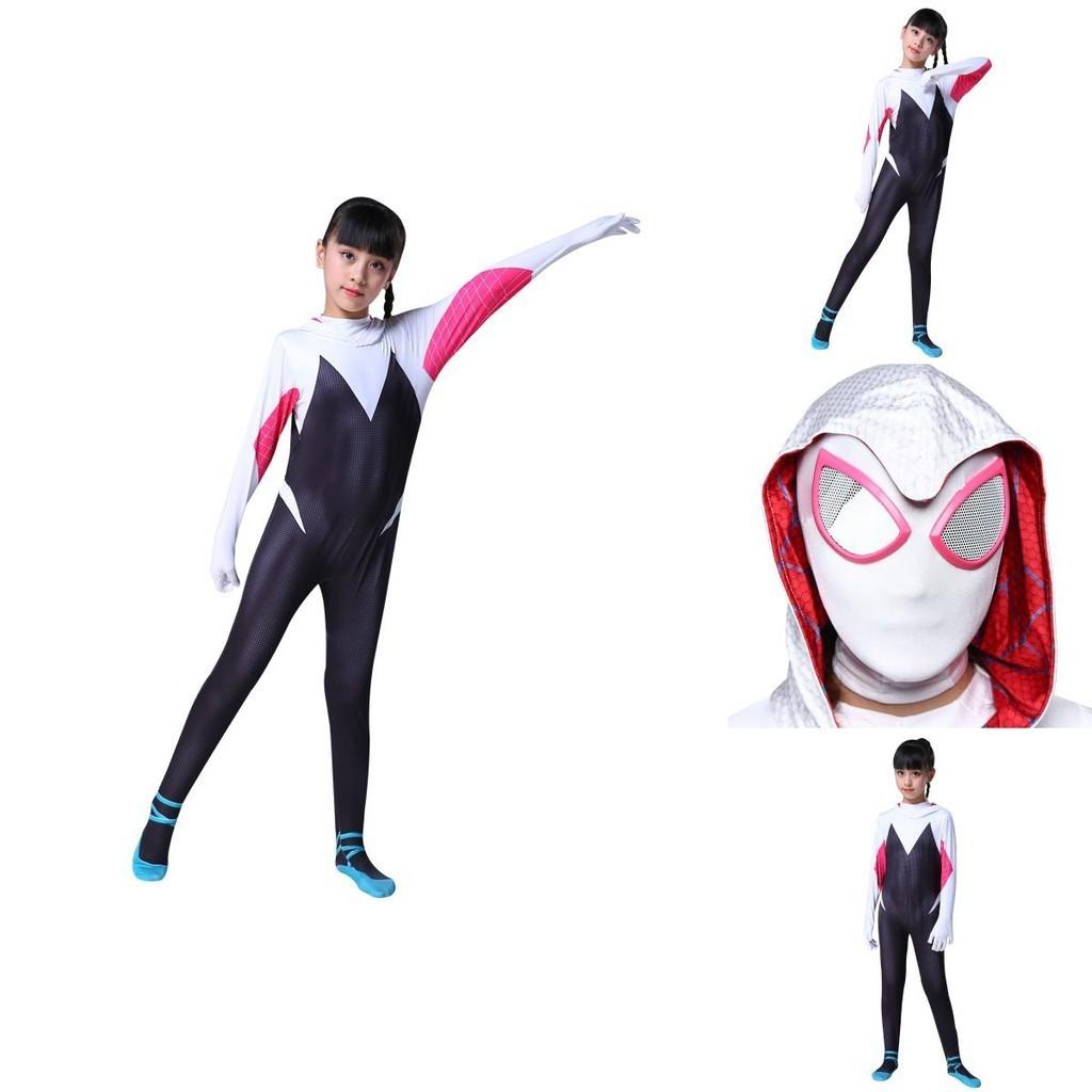 Vibrant Spider-man Into The Spider-verse Gwen Stacy Kids Costume Jumpsuit For Playful Adventures
