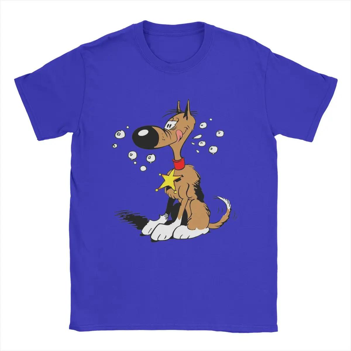 Wind of the Four Seasons Rataplan Lucky Luke T-shirt voor Heren 100% Katoen Vintage T-shirt Ronde Hals T-shirts Korte Mouw Tops 6XL XXL blauw