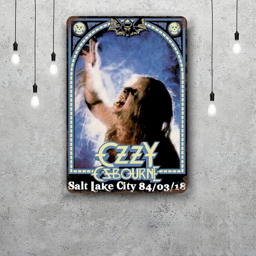 Ozzy osbourne Dekorationsposter Vintage Blechschild Metallschild Dekorative Plakette für Pub Bar Man Cave Club Wanddekoration