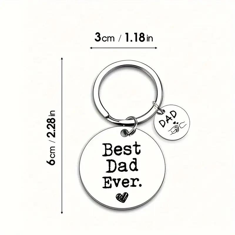 Stainless Steel Keychain Fathers Day Gift Dad Keychain Stainless Steel Jewelry Accessory Stainless Steel Keychain for Backpack Bag Pendant