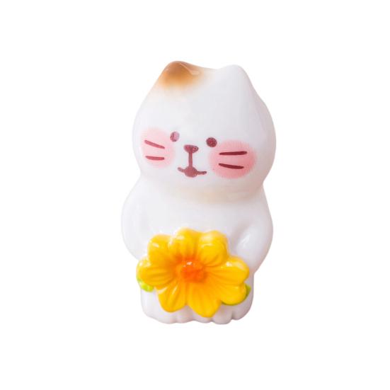 

Micro Landscape Ornament with Cute Cat And Sunflower Miniature Figurines Pastoral Healing Scene Ornament for DIY Dollhouse C