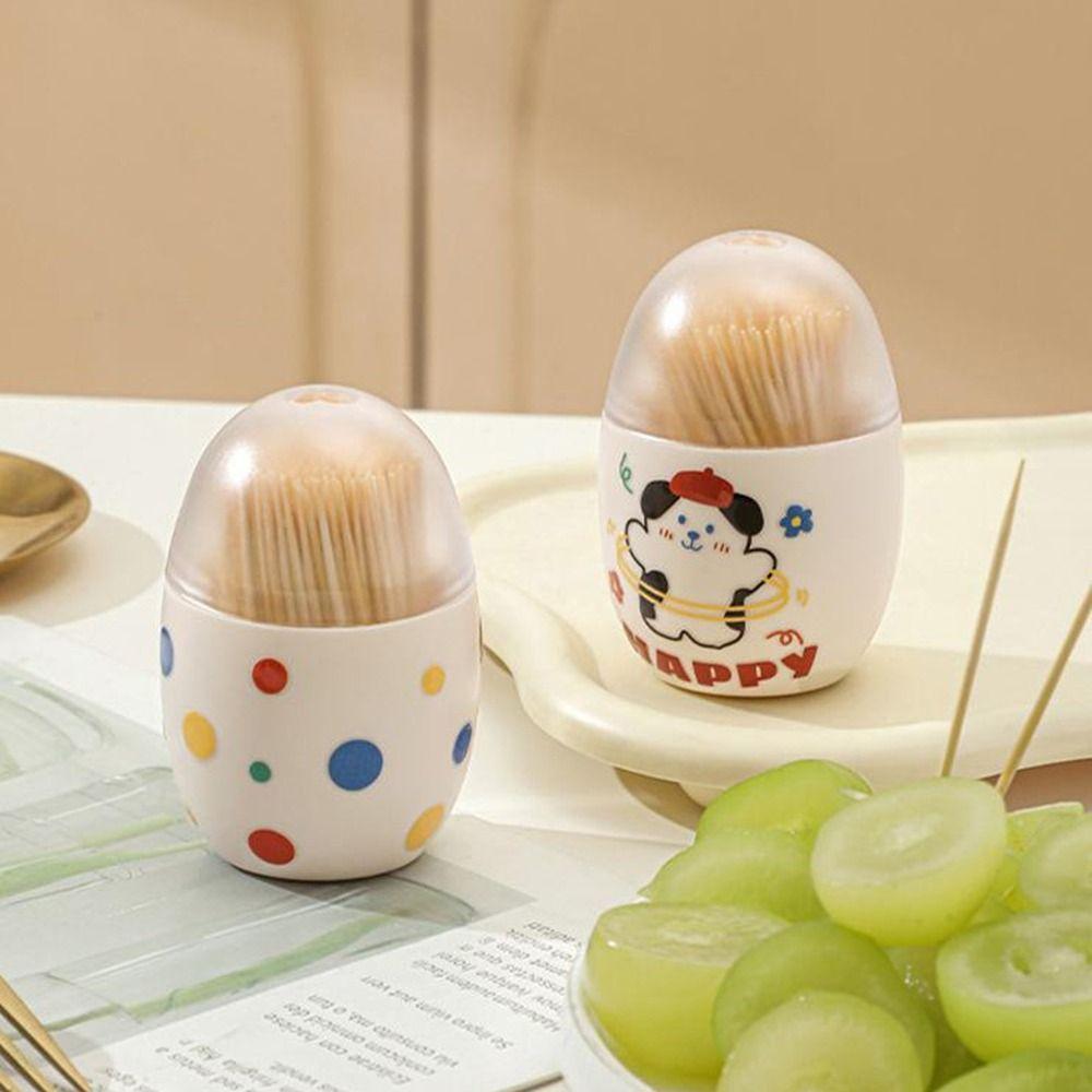 2pcs Wall Mounted Toothpick Storage Case Oval Shape Toothpick Dispenser  Kitchen