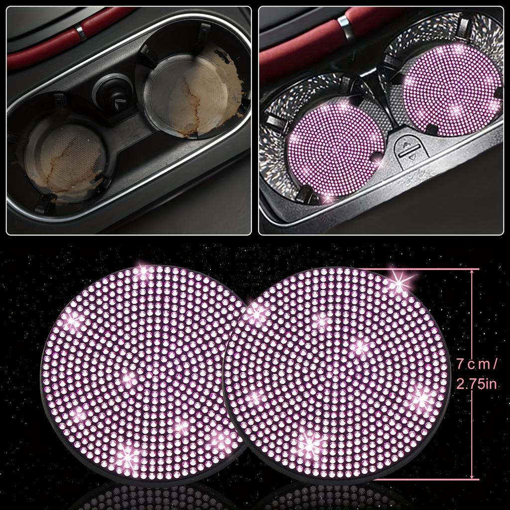 26pcs of Car Interior Cover Steering Wheel Cover License Plate Frame Car Hook Water Coaster One-Button Start Ring Air Outlet Decorative Strip Set