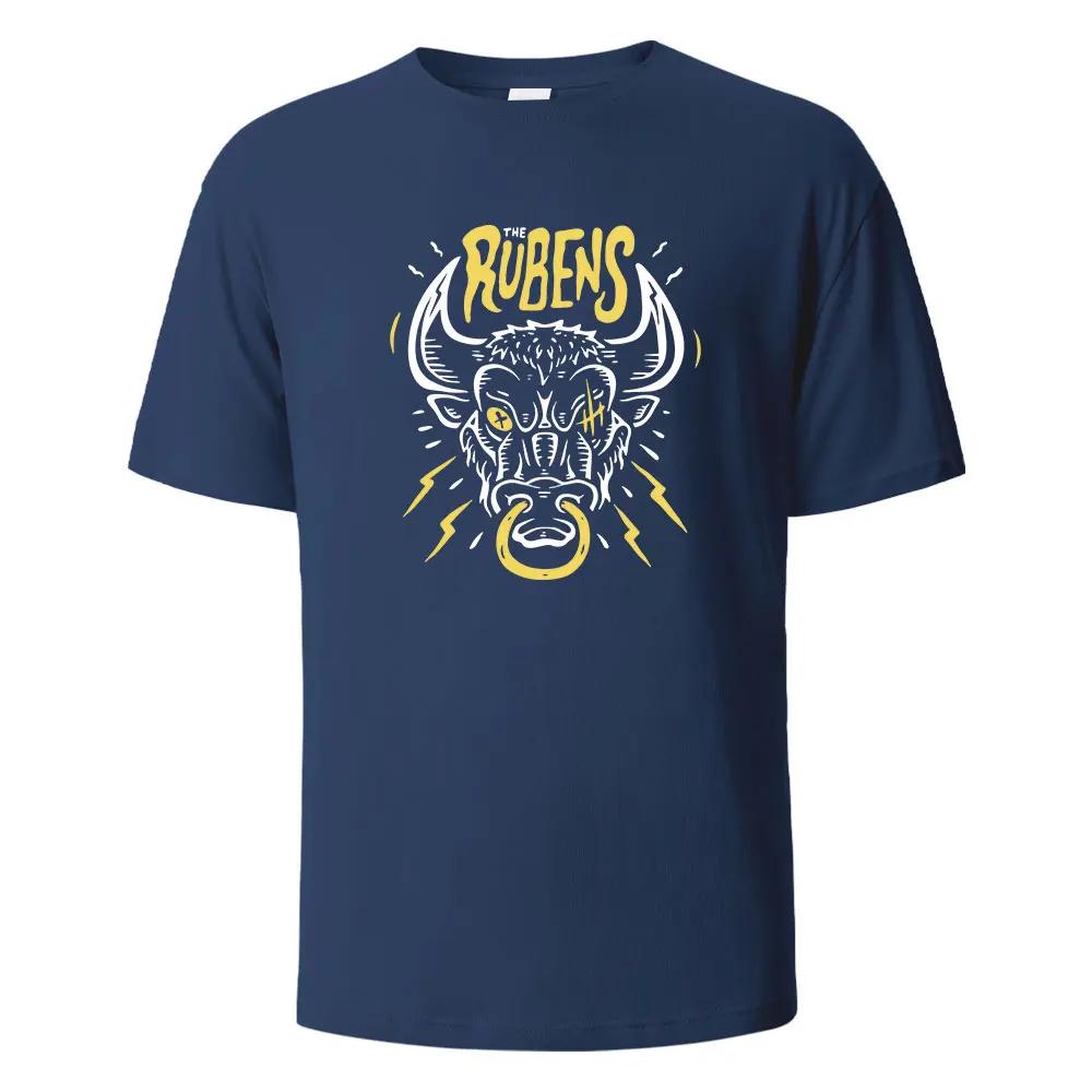 The Rubens Streetwear Basic Funny T-Shirt For Men Fashion Casual Loose Cotton Clothing Crewneck Breathable Tshirt Hip Hop Tees