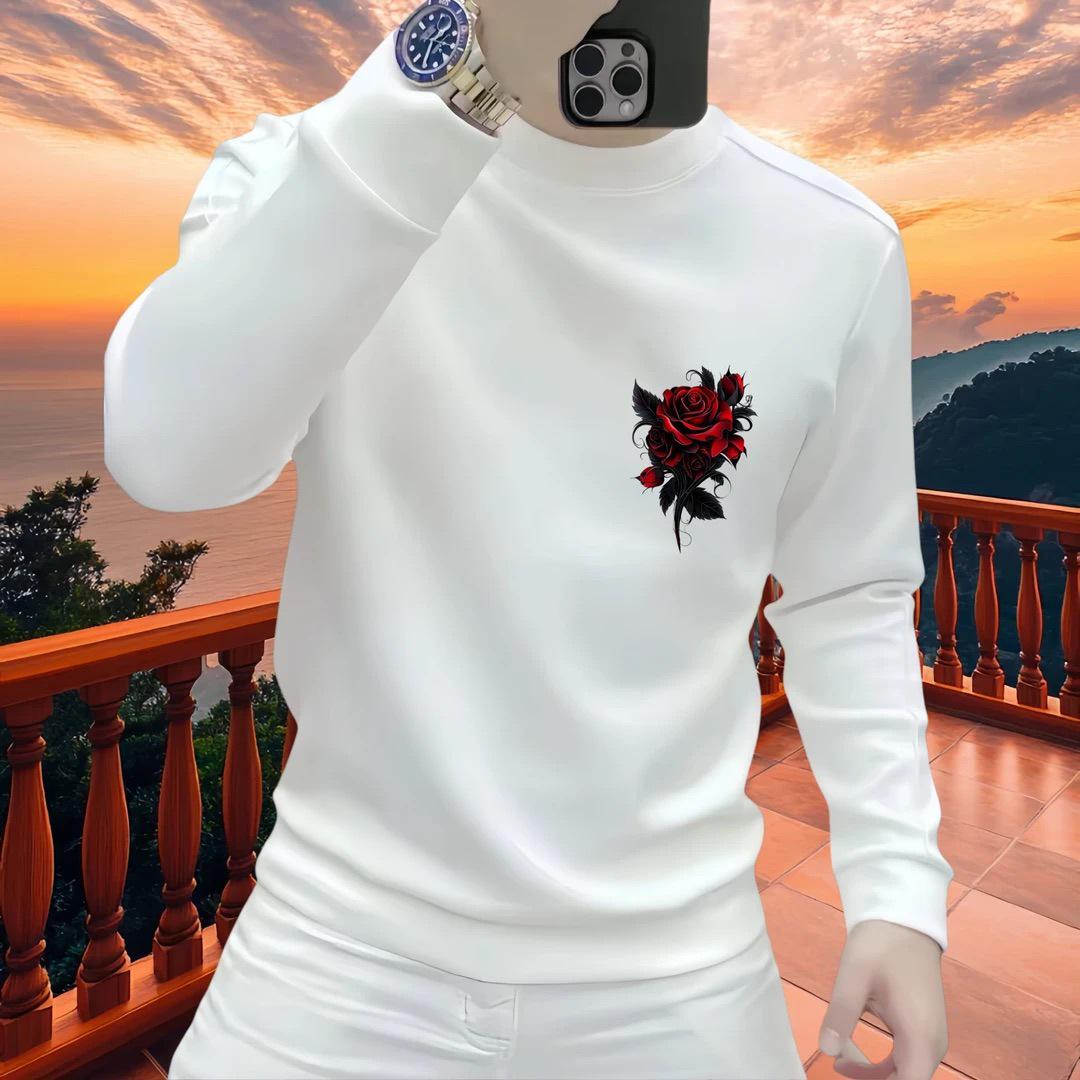 Men s 2025 High-End Printed Hoodie: Versatile Autumn/Winter Plus Velvet Long Sleeve Fashion Trend L