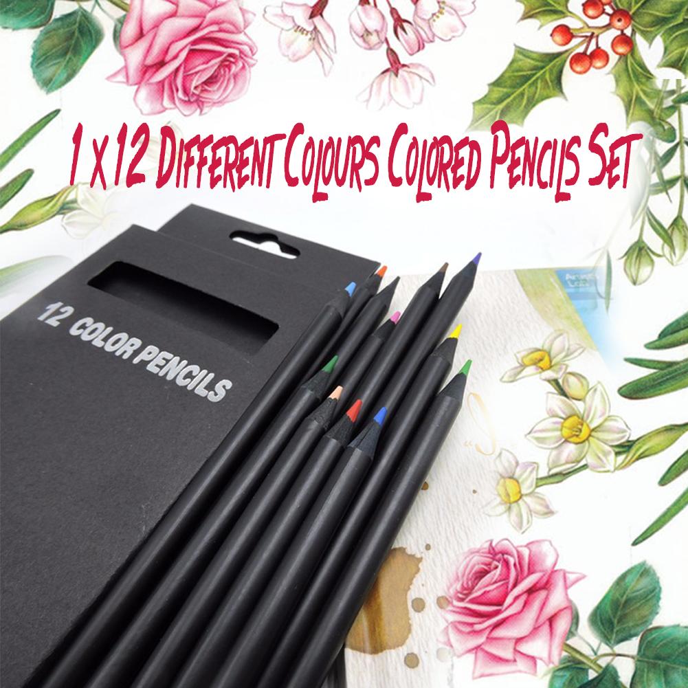 12 unidades/conjunto lápis de cor valorizada adorável lápis de madeira preto escolar Kawaii