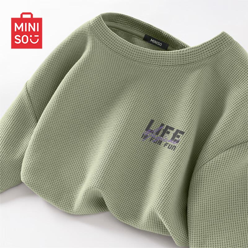 

Miniso Men s Heavyweight Waffle Knit Short Sleeve T-Shirt L