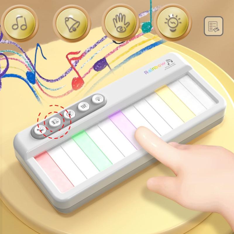 Multifunctional Children's Electronic Piano With Rainbow Lights Colorful Music Box For Babies