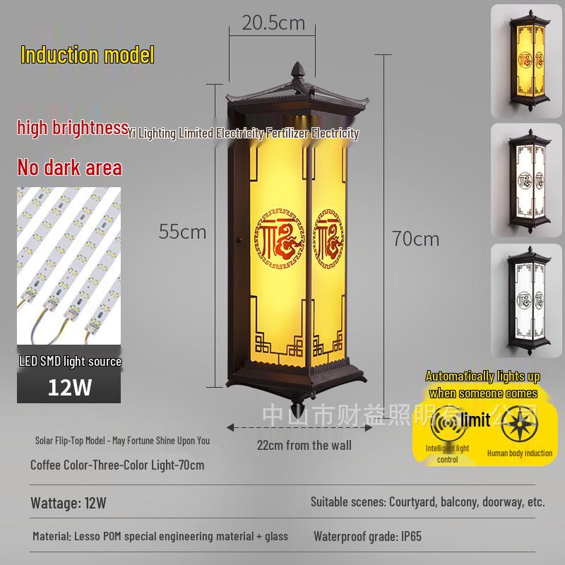 Waterproof Solar Outdoor Wall & Gate Light for Courtyards and Pillars