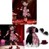 Polyester Halloween Costume For Girls With Clown Mask And Stage Accessories For Kids Halloween Party