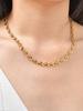 Handmade Strap Chain Necklace Stainless Steel Gold Plated Link Minimalist Tarnish Free Jewelry for Women Bijoux Femme
