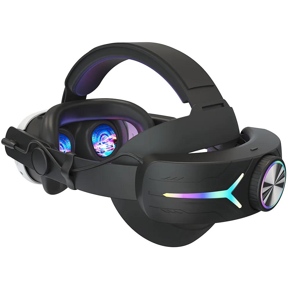 

RGB Регулируемый Альтернативный Ремешок для Головы Светодиодная Подсветка Аксессуары для Ремешка на Голову Комфорт Снижение Давления на Лицо для Гарнитуры Meta Quest 3 чёрный