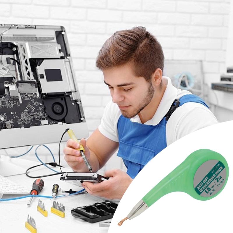 1.5mm/2mm/2.5mm/3mm/3.5mm Desoldering Soldering Wick Suitable for Quick Heat Conduction Low Residues in Electronics Work