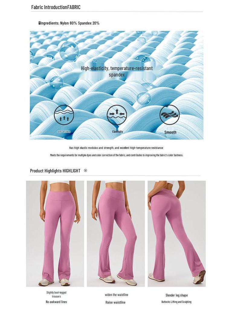 Women's High Waist Slimming Flare Yoga Pants - Butt Lifting Cropped Fitness & Running Trousers