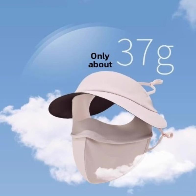 Summer UV protection Polyester Ice Silk Mask Portable Sunshade Breathable Sunscreen Mask Outdoor With Brim Sun Protection Hats
