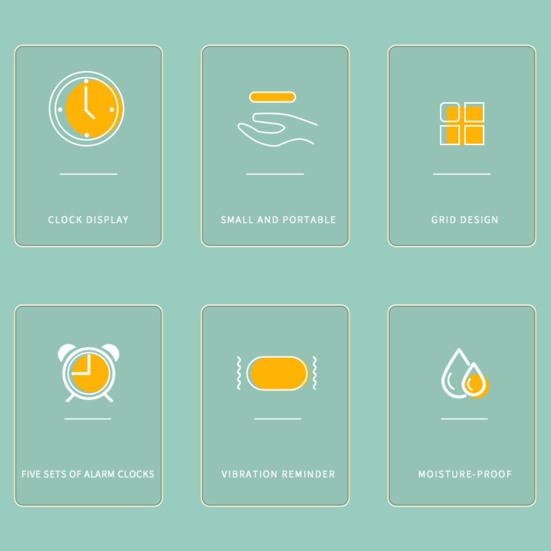 Smart Pill Box with Alarm Clock Portable Travel 3 Compartments Pill Case LCD Display Elderly Timed Remind Medication Dispenser Organizer Container